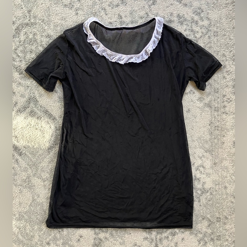 1990s Goth Black T-Shirt Dress